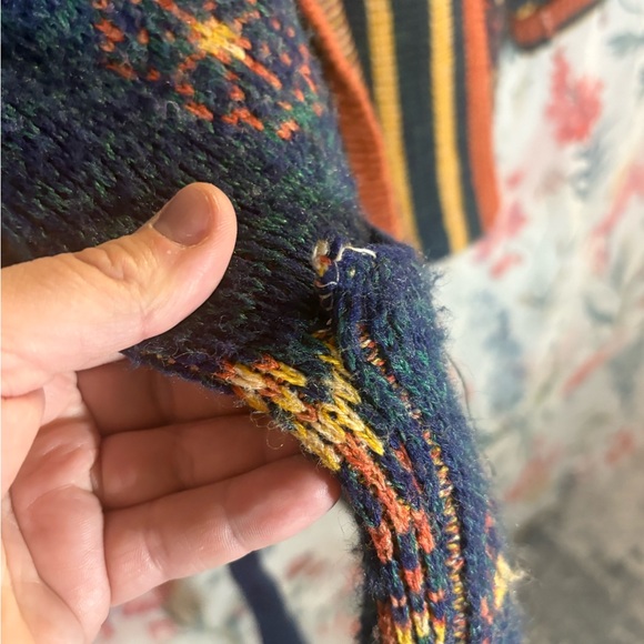 Sabora Navy and Orange Patterned Cardigan - Picture 5 of 10